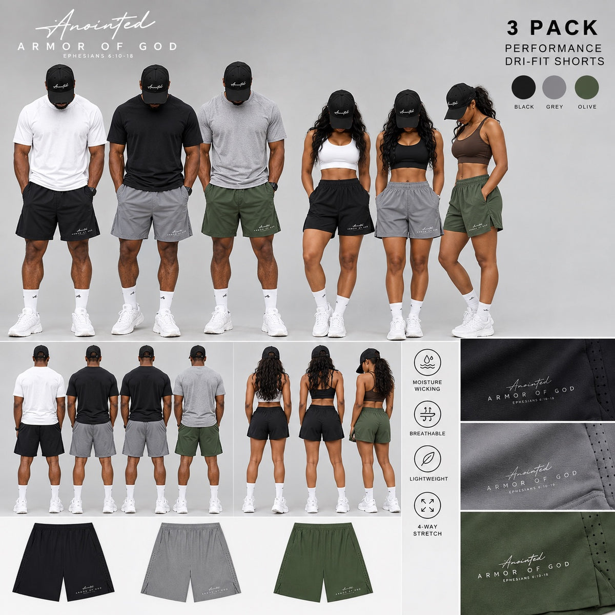 Armor of God Anointed SHORTS - 3Pack