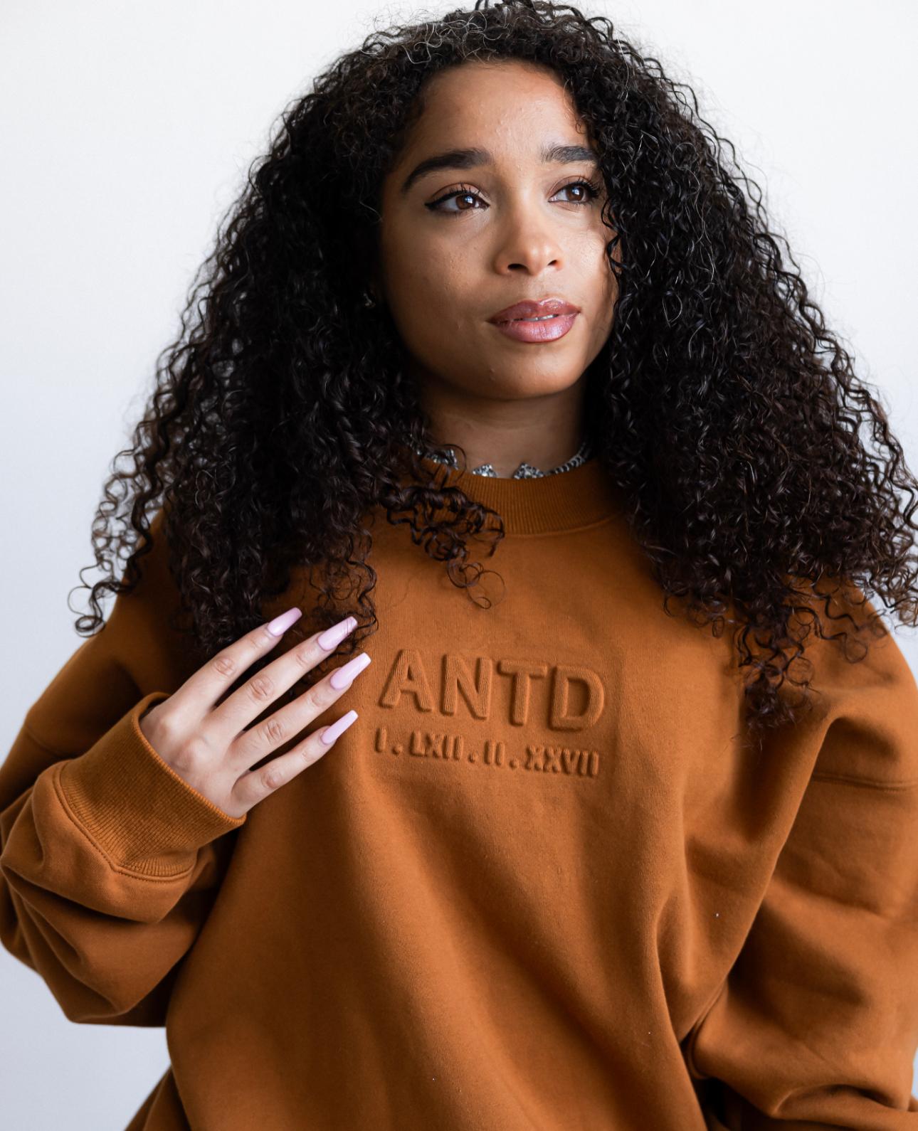 ANOINTED Autumn Orange Crewneck Sweater